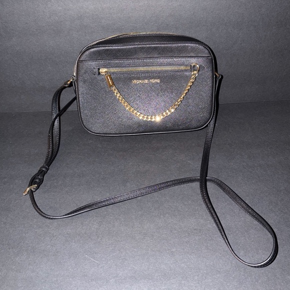 Michael Kors Black and Gold Crossbody Bag - Picture 1 of 8